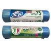 SACCHI IMMONDIZIA - 53X65 - 43 LITRI - CON MANIGLIA - BLU - CONFEZIONE 15 PEZZI - LOGEX PROFESSIONAL - CODICE 45048