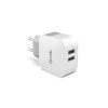 CARICA BATTERIE UNIVERSALE PER PRESA A MURO CON 2 PORTE USB - 17 WATT 24 A. - BIANCO