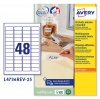 ETICHETTE LASER RIMOVIBILI - 25 FOGLI - 45,7X21,2 - L4736REV - (48 ETICHETTE PER FOGLIO) - AVERY - CODICE 45215